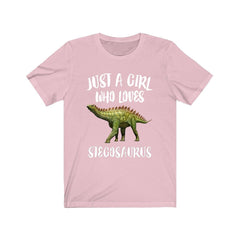 Just A Girl Who Loves Stegosaurus Dinosaur Shirt, Stegosaurus Lover Shirt, Dinosaur Shirt, Animal Adult Toddler Infant Kids Gift T-Shirt Image 2