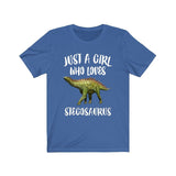 Just A Girl Who Loves Stegosaurus Dinosaur Shirt, Stegosaurus Lover Shirt, Dinosaur Shirt, Animal Adult Toddler Infant Kids Gift T-Shirt Image 3