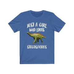 Just A Girl Who Loves Stegosaurus Dinosaur Shirt, Stegosaurus Lover Shirt, Dinosaur Shirt, Animal Adult Toddler Infant Kids Gift T-Shirt Image 3