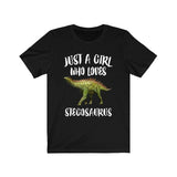 Just A Girl Who Loves Stegosaurus Dinosaur Shirt, Stegosaurus Lover Shirt, Dinosaur Shirt, Animal Adult Toddler Infant Kids Gift T-Shirt Image 4