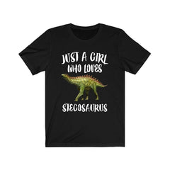 Just A Girl Who Loves Stegosaurus Dinosaur Shirt, Stegosaurus Lover Shirt, Dinosaur Shirt, Animal Adult Toddler Infant Kids Gift T-Shirt Image 4