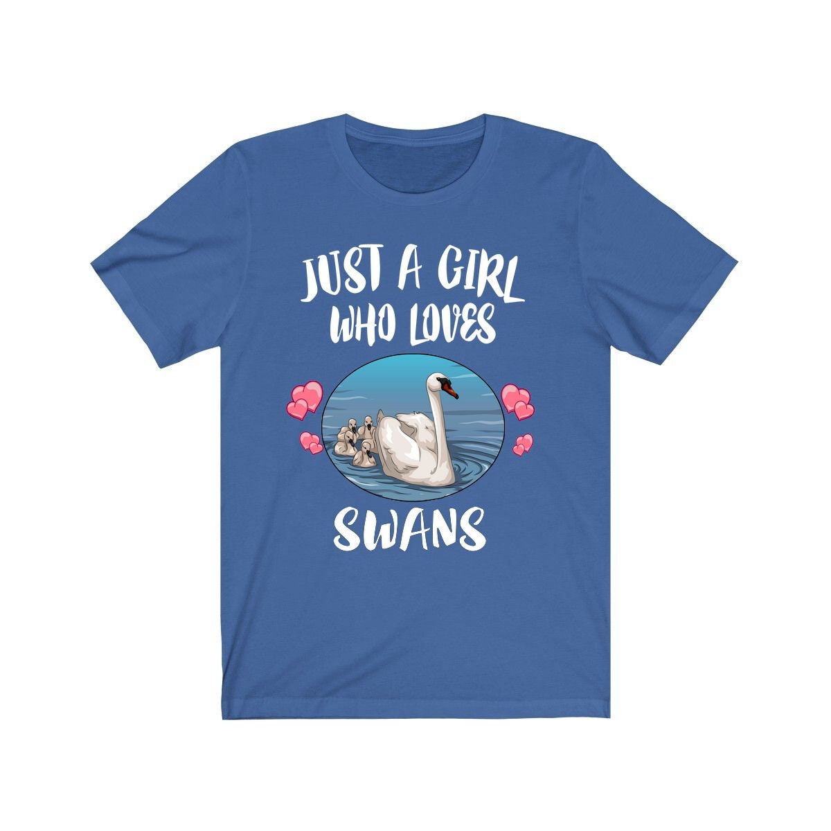 Just a girl who loves swans elegant waterfowl bird lover tee