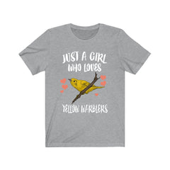 Just A Girl Who Loves Yellow Warblers Shirt - yellow warbler print design