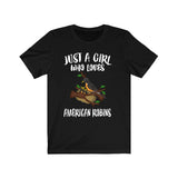 Just A Girl Who Loves American Robins Bird Birding Animal Lover Adult Toddler Infant Kids Gift T-Shirt Image 2