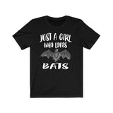 Just A Girl Who Loves Bats Shirt, Bat Lover Gift, Bat Shirt, Animal Lover Adult Toddler Infant Kids Gift T-Shirt Image 4