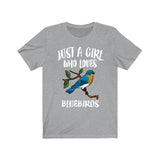 Just A Girl Who Loves Bluebirds Birds Birding Animal Lover Adult Toddler Infant Kids Gift T-Shirt Image 1