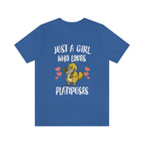 Just A Girl Who Loves Platypuses Shirt, Platypus Lover Shirt, Platypus Gift, Platypus Shirt, Animal Shirt, Adult Kids Animal T-Shirt Image 3