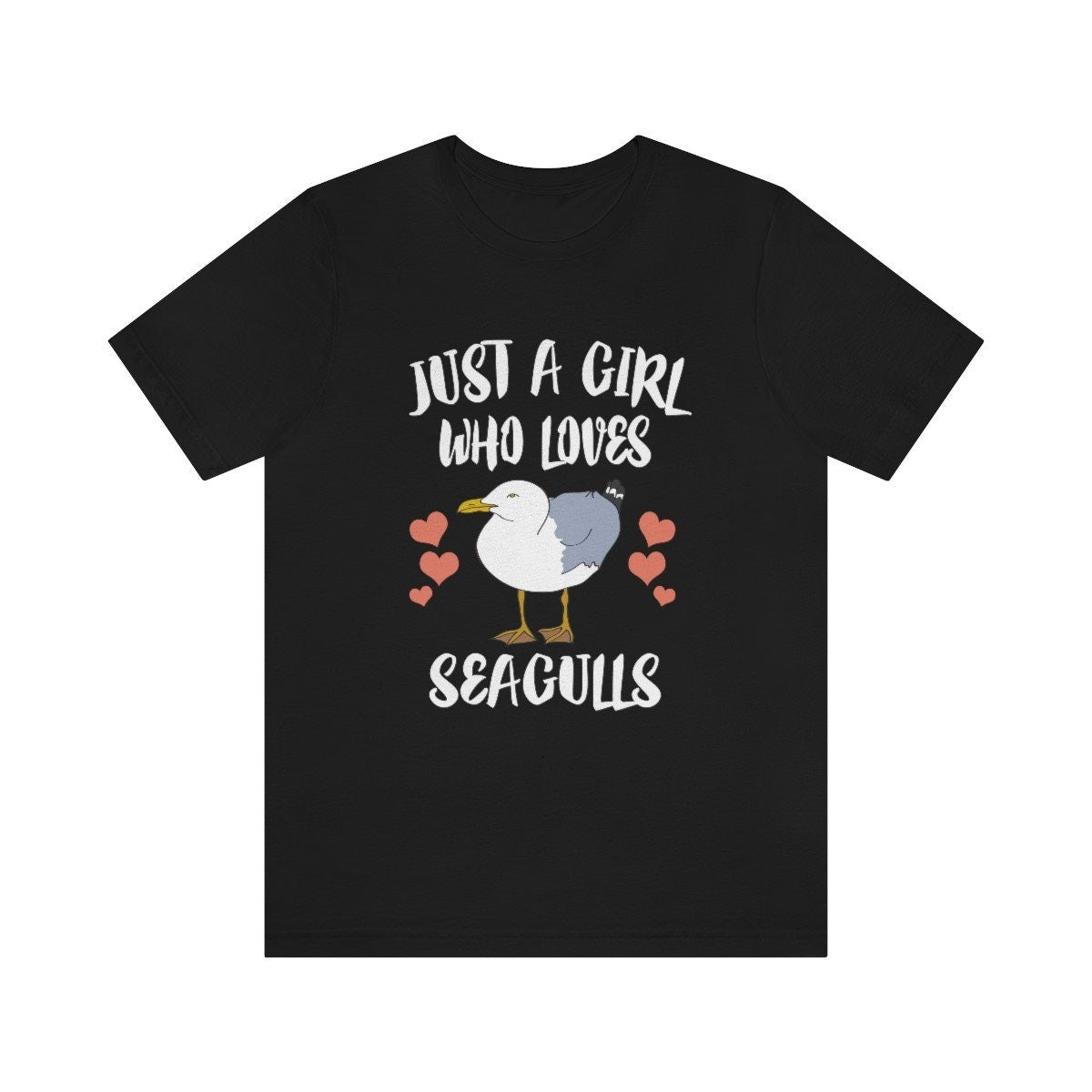 Just A Girl Who Loves Sea Gulls Shirt, Sea Gull Lover Shirt, Sea Gull Gift, Birding Shirt, Bird Adult Kids Animal T-Shirt Image 1
