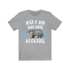 Just A Boy Who Loves Badgers Shirt - badger print design