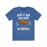 Just A Boy Who Loves Banteng Cow Shirt, Banteng Cow Lover Shirt, Cow Shirt, Cow Lover Gift, Animal Adult Toddler Kids T-Shirt Image 3