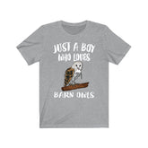Just A Boy Who Loves Barn Owls Shirt, Barn Owl Lover Shirt, Owl Shirt, Owl Lover Gift, Animal Adult Toddler Kids T-Shirt Image 1