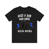 Just A Boy Who Loves Black Bears Shirt, Black Bear Lover Shirt, Bear Shirt, Bear Lover Gift, Animal Adult Toddler Kids T-Shirt Image 3