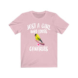 Just A Girl Who Loves Canaries Shirt, Canary Lover Shirt, Birds Birding Animal Lover Adult Toddler Infant Kids Gift T-Shirt Image 2