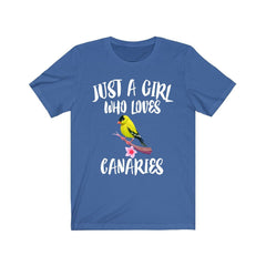 Just a girl who loves canaries singing pet songbird finch tee