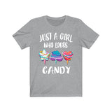Just A Girl Who Loves Candy Food Lover Adult Toddler Infant Kids Gift T-Shirt Image 3