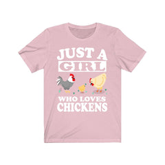 Just a girl who loves chickens backyard farm hen lover tee