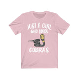 Just A Girl Who Loves Cobras Snakes Shirt, Cobra Lover Shirt, Snake Lover Shirt, Cobra Shirt, Snake Shirt, Snake Shirt, Adult Kids T-Shirt Image 2