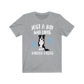 Just A Boy Who Loves Border Collies Shirt, Border Collie Lover Shirt, Border Collie Shirt, Dog Lover Gift, Animal Adult Toddler Kids T-Shirt Image 1