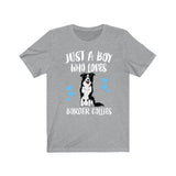 Just A Boy Who Loves Border Collies Shirt, Border Collie Lover Shirt, Border Collie Shirt, Dog Lover Gift, Animal Adult Toddler Kids T-Shirt Image 1