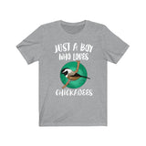 Just A Boy Who Loves Chickadees Shirt, Chickadee Lover Shirt, Birding Shirt, Chickadee Shirt, Bird Lover Gift, Animal Adult Kids T-Shirt Image 2