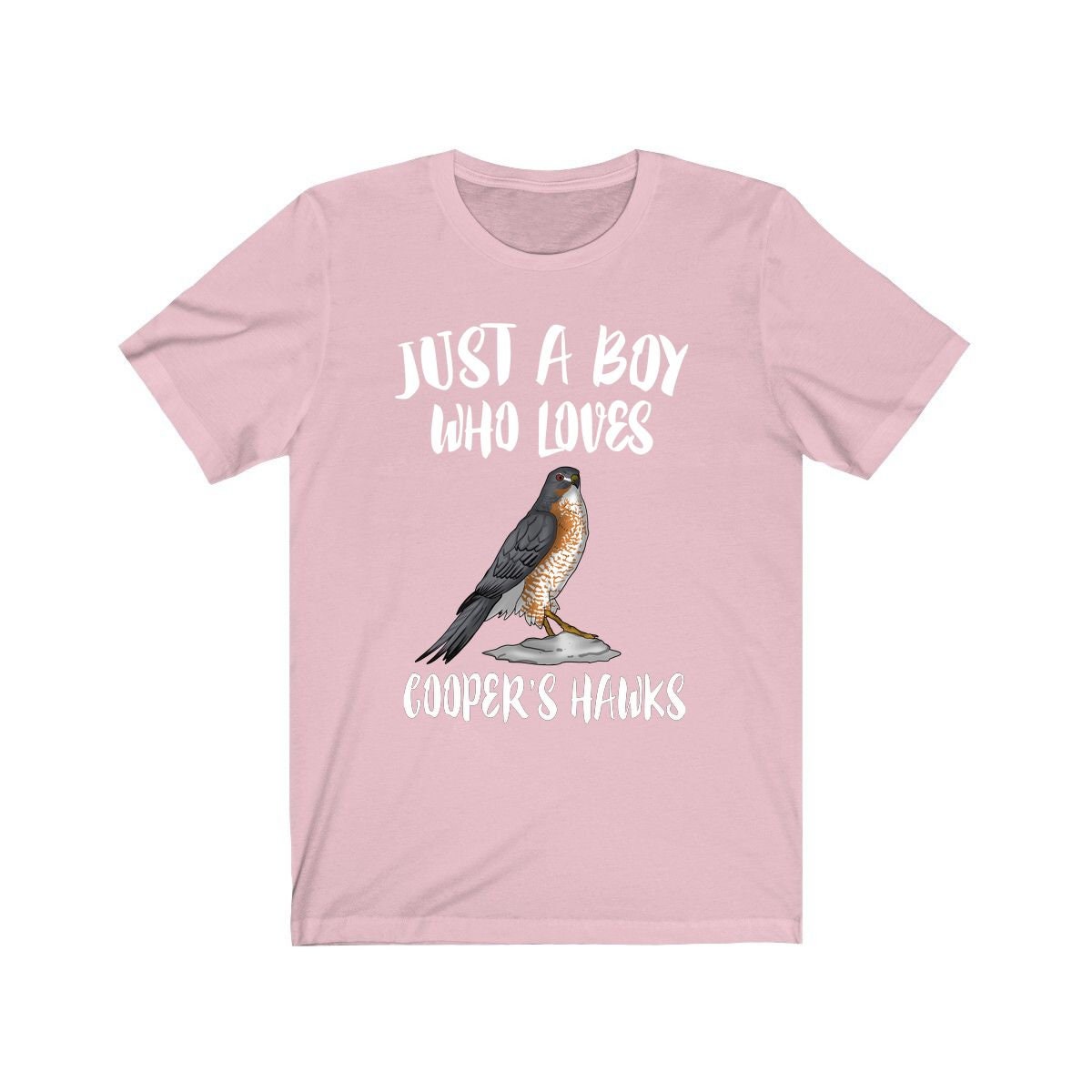 Just a boy who loves Cooper's hawks urban birding raptor bird of prey tee