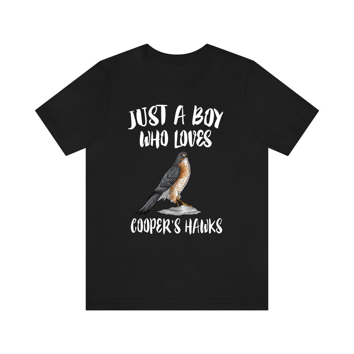 Just a boy who loves Cooper's hawks urban birding raptor bird of prey tee