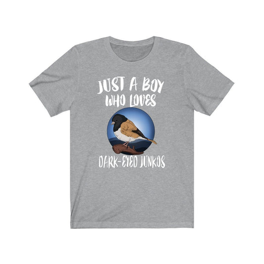 Just a boy who loves dark eyed juncos snowbird winter sparrow tee