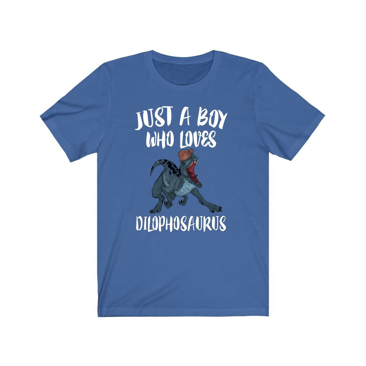 Just a boy who loves dilophosaurus crested Jurassic dinosaur tee