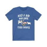 Just A Boy Who Loves Farm Animals Shirt, Pig Lover Shirt, Cow Shirt, Sheep Gift, Animal Adult Kids T-Shirt Image 3