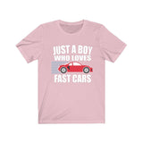 Just A Boy Who Loves Fast Cars Shirt, Car Lover Shirt, Racing Shirt, Car Gift, Animal Adult Kids T-Shirt Image 4