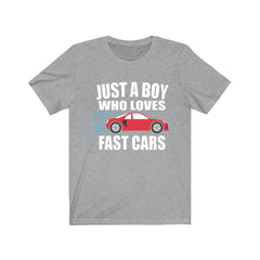 Just A Boy Who Loves Fast Cars Shirt - fast car print design