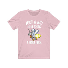 Just a boy who loves fireflies bioluminescent lightning bug tee