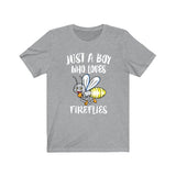 Just A Boy Who Loves Fireflies Shirt, Firefly Lover Shirt, Firefly Shirt, Firefly Gift, Animal Adult Kids T-Shirt Image 2