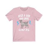 Just A Boy Who Loves Goats Shirt, Goat Lover Shirt, Goat Shirt, Goat Gift, Animal Adult Kids T-Shirt Image 4