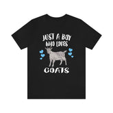 Just A Boy Who Loves Goats Shirt, Goat Lover Shirt, Goat Shirt, Goat Gift, Animal Adult Kids T-Shirt Image 1