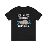 Just A Boy Who Loves Gophers Shirt, Gopher Lover Shirt, Gopher Shirt, Gopher Gift, Animal Adult Kids T-Shirt Image 1