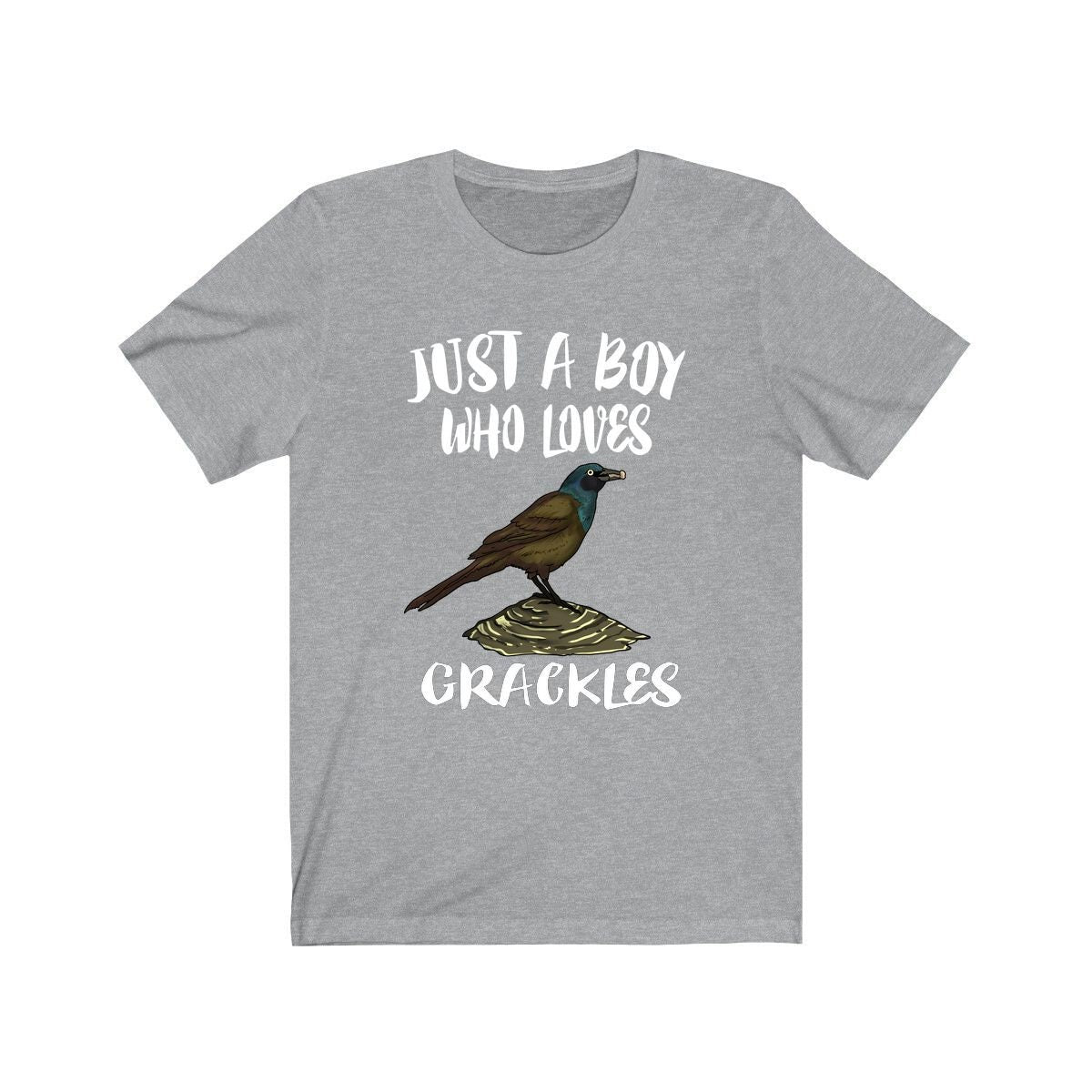 Just A Boy Who Loves Grackles Bird Shirt, Grackle Lover Shirt, Birding Shirt, Bird Gift, Animal Adult Kids T-Shirt Image 1