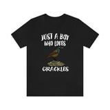 Just A Boy Who Loves Grackles Bird Shirt, Grackle Lover Shirt, Birding Shirt, Bird Gift, Animal Adult Kids T-Shirt Image 3