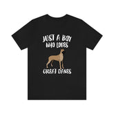 Just A Boy Who Loves Great Danes Shirt, Great Dane Lover Shirt, Dog Shirt, Dog Lover Gift, Animal Adult Kids T-Shirt Image 1