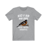 Just A Boy Who Loves Grosbeaks Bird Shirt, Grosbeak Lover Shirt, Birding Shirt, Bird Lover Gift, Animal Adult Kids T-Shirt Image 1