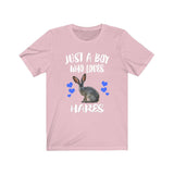 Just A Boy Who Loves Hares Shirt, Hare Lover Shirt, Rabbit Shirt, Hare Lover Gift, Animal Adult Kids T-Shirt Image 4