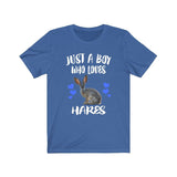 Just A Boy Who Loves Hares Shirt, Hare Lover Shirt, Rabbit Shirt, Hare Lover Gift, Animal Adult Kids T-Shirt Image 3