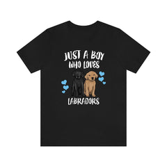 Just A Boy Who Loves Labradors Dogs Shirt - Labrador print design
