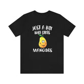 Just A Boy Who Loves Mangoes Shirt, Mango Lover Shirt, Fruit Shirt, Mango Lover Gift, Animal Adult Kids T-Shirt Image 1