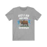 Just A Boy Who Loves Moose Shirt, Moose Lover Shirt, Moose Shirt, Moose Lover Gift, Animal Adult Kids T-Shirt Image 1