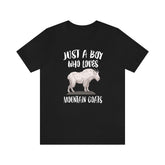 Just A Boy Who Loves Mountain Goats Shirt, Mountain Goat Lover Shirt, Goat Shirt, Goat Lover Gift, Animal Adult Kids T-Shirt Image 1