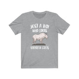Just A Boy Who Loves Mountain Goats Shirt, Mountain Goat Lover Shirt, Goat Shirt, Goat Lover Gift, Animal Adult Kids T-Shirt Image 2