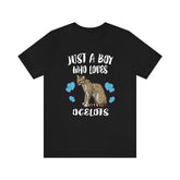 Just A Boy Who Loves Ocelots Cat Shirt, Ocelot Lover Shirt, Ocelot Shirt, Cat Lover Gift, Animal Adult Kids T-Shirt Image 1