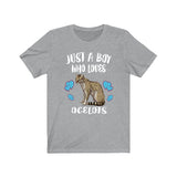 Just A Boy Who Loves Ocelots Cat Shirt, Ocelot Lover Shirt, Ocelot Shirt, Cat Lover Gift, Animal Adult Kids T-Shirt Image 2