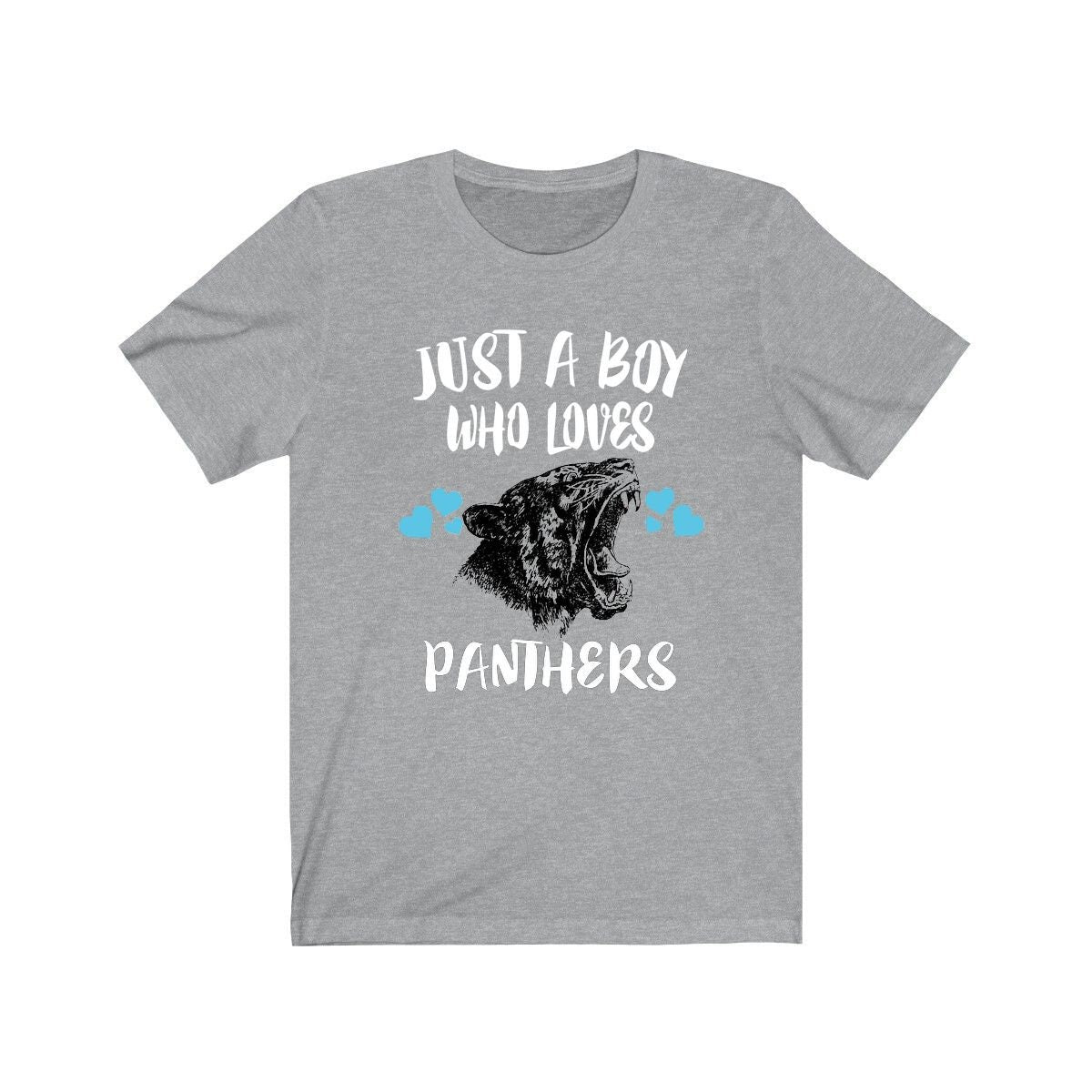Just A Boy Who Loves Panthers Shirt, Panther Lover Shirt, Panther Shirt, Panther Lover Gift, Animal Adult Kids T-Shirt Image 1